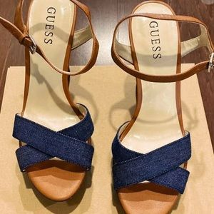 Women Guess Denim Wedges Shoes